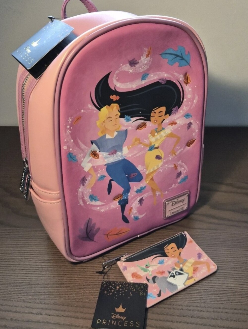 Loungefly Disney Pocahontas Colors of the Wind Mini Backpack & Wallet Bundle NWT